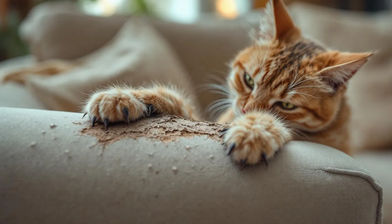 Votre chat griffe le canapé ? Les 5 raisons et nos solutions infaillibles pour l’arrêter.